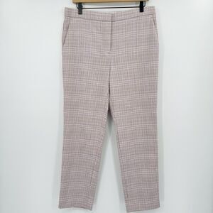 Ann Taylor Womens Pants Size 10 Lilac Plaid Ankle High Rise Modern Sloan Trouser